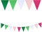 30ft 45pcs Green Pink White Blank Pennant Banners Flags String Triangle DIY Bunting Garlands Tropical Party Decorations for Birthday Baby Shower Bachelorette Hawaiian Beach Pool Summer